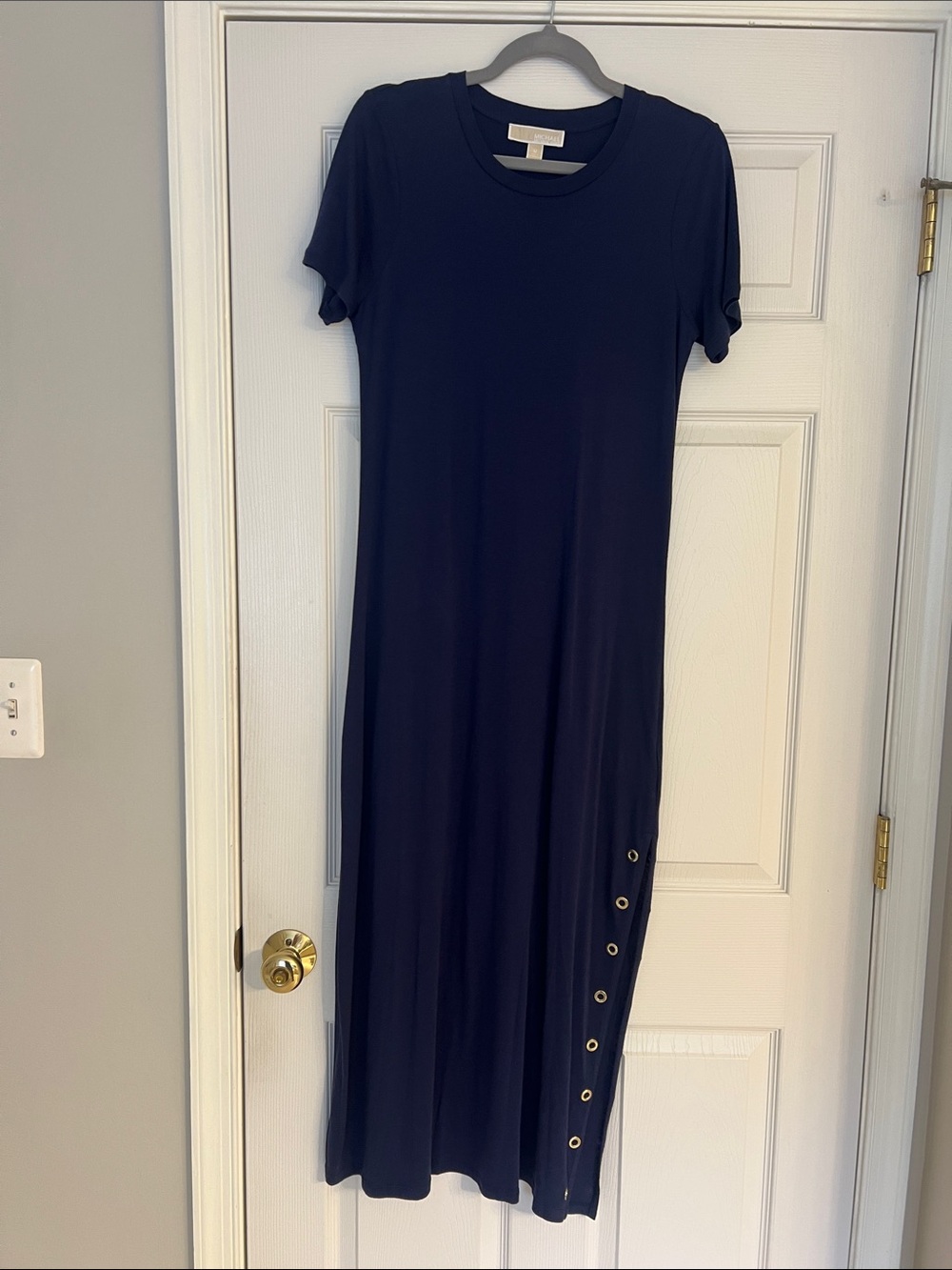 Michael Kors Navy Maxi Dress with Side Eyelets